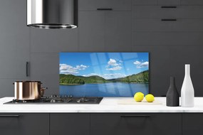 Szkło do Kuchni na Ścianę Jezioro w Objęciach Puszczy