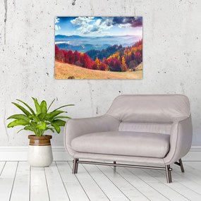 Obraz na szkle kolorowego jesiennego krajobrazu (70x50 cm)