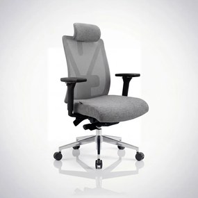 Fotel biurowy ergonomiczny szary z siatką VECTOR