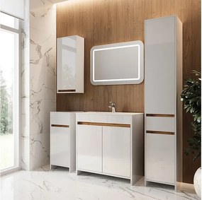 Zestaw mebli łazienkowych biały wysoki połysk 79.8x40x81.9 lemgo