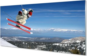 Panel nad Blat Kuchenny Narciarz w Wysokich Górach