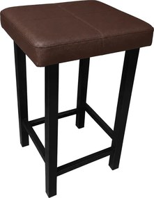 Taboret Klasyk tkanina Eko-skóra podstawa metalowa Stołek Loft : Kolor Stelaża - Czarny , Kolor tkaniny - EKO-SKÓRA - 2D, Typ tkaniny - Eko-skóra , Wysokość - 60 cm