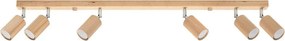 Listwa oświetleniowa 6 punktowa BERG 6 naturalne drewno