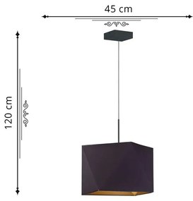 Lampa wisząca z abażurem na czarnym stelażu - EX306-Marsylex - 5 kolorów