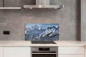 Szklany Panel Zaśnieżone Szczyty Górskie