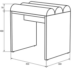 Czarny welurowy taboret do toaletki T4-D33