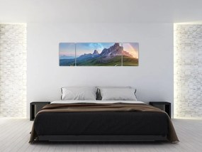 Obraz tęczy nad skałami (170x50 cm)