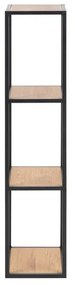 Czarno-naturalny regał ścienny w dekorze dębu 37x108 cm Seaford – Actona