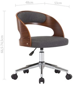 Szary minimalistyczny fotel biurowy retro - Keltis 5X