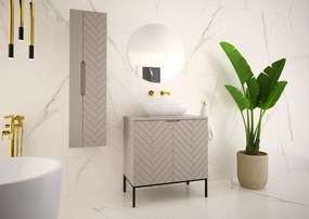 Zestaw meble łazienkowe z umywalką i lustrem Aspen 53 cashmere/czarny
