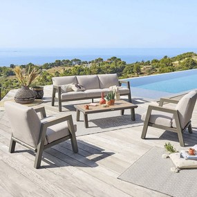 Zestaw aluminiowy HELIOS dla 5 osób (szaro-brązowy)