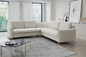 Narożnik LAREN nowoczesna sofa z funkcją spania pojemnik na pościel lewa strona CASTEL 80 251x251x85 cm