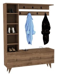Naturalny zestaw do przedpokoju w dekorze orzecha Hale – Kalune Design