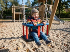 Siedzisko kubełkowe z aluminiowym wkładem czarne huśtawka dla dzieci