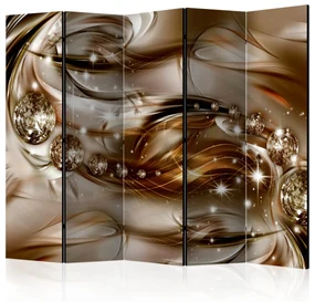 Parawan dwustronny Abstrakcje 225x172 cm 5-częściowy brązowy ARTGEIST B