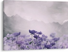 Obraz - Fioletowe kwiaty w górach (70x50 cm)
