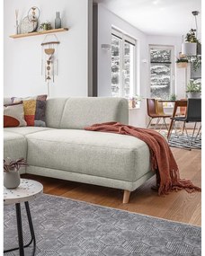 Beżowy rozkładany/ze schowkiem narożnik (prawostronny/w kształcie litery L) Classy Sophie – Miuform