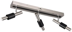 Czarna/w kolorze srebra lampa punktowa LED 20,5x63 cm Ikaris – Trio Select