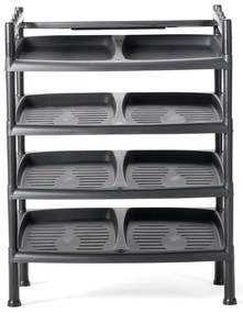 Szafka na buty 4 półki Black 52 x 34 x 67 cm
