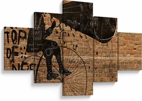 Obraz - Mężczyzna na rowerze w stylu Banksy (125x70 cm)