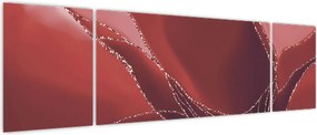 Obraz - Czerwony abstrakcyjny kwiat N⁰2 (170x50 cm)
