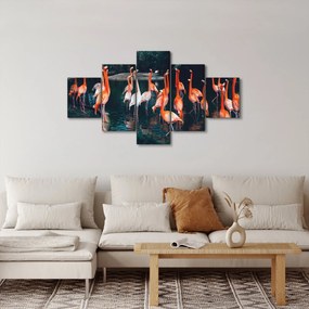 Obraz stada flamingów (125x70 cm)