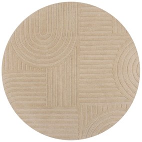 Beżowy okrągły dywan wełniany ø 160 cm Zen Garden – Flair Rugs