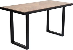 Stół jadalniany z blatem w jodełkę Nattmal, styl industrialny, 140 cm