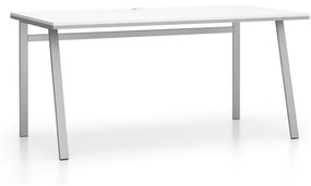 Biurko SINGLE LAYERS bez przegród, biały/szary