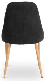 Zestaw Stół Prostokątny Rozkładany do Jadalni EDWIN 160-260 cm Dąb Złoty/Czarny i 4 Krzesła Tapicerowane TORINO Czarne