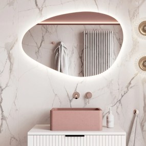 Lustro o nieregularnym kształcie oszlifowane bez ramy podświetlane MISTRAL LED | Różne rozmiary : Kolor tafli szkła - Grafit, Rozmiar - 140 x 70 cm