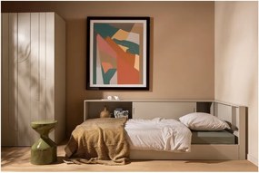 Szaro-beżowe łóżko jednoosobowe z litego drewna sosnowego bez stelaża 90x200 cm Carter – WOOOD