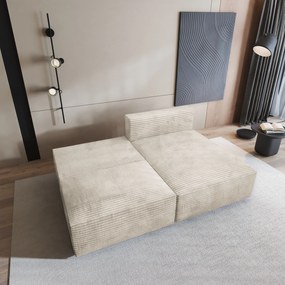Masseno Narożnik FIORO z funkcją spania i pojemnikiem na pościel Narozniki L, Rozkładana sofa - Kremowy, TILIA 03