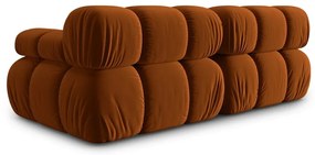 Pomarańczowa aksamitna sofa 188 cm Bellis – Micadoni Home