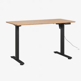 Biurko Elektryczne Serpi Prostokątne Z Podnośnikiem Elektrycznym 120x60 Cm Z Funkcją Pamięci Ustawień, Drewno I Żelazo Roble & Negro - Sklum