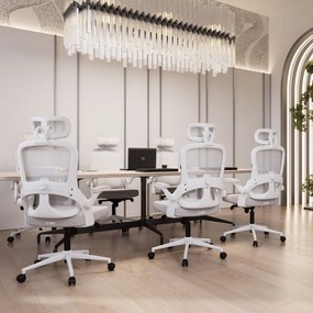 Ergonomiczny fotel do pracy w biurze Diablo V-Light, jasny szary