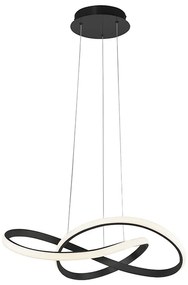 Lampa wisząca czarna 57 cm 3-stopniowy ściemniacz w zestawie z LED - Viola DueDesignerski Oswietlenie wewnetrzne