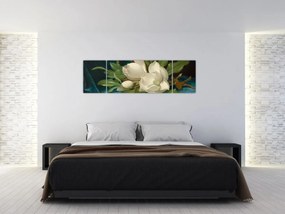 Obraz - Martin Johnson Heade, Giant Magnolias on a Blue Velvet Cloth, reprodukcje (170x50 cm)