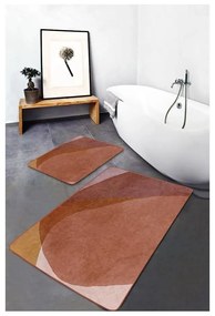 Brązowe aksamitne dywaniki łazienkowe zestaw 2 szt. 60x100 cm – Mila Home