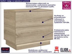 Podświetlana szafka nocna Aleva 2X - dąb sonoma