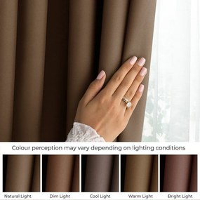 Brązowa zasłona częściowo zaciemniająca (dimout) 140x250 cm Carli Tie – Restilo