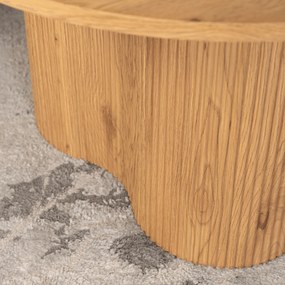 Stolik Kawowy ARION MAX 80 cm Okrągły Dąb z Ryflowaniem Nowoczesny Loft