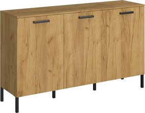 Industrialna komoda w kolorze dąb craft złoty P4-B60