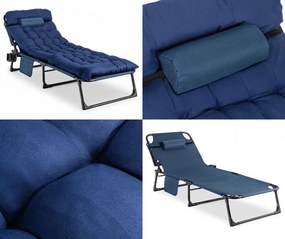 Składany leżak ogrodowy z pikowaną poduchą Saturn