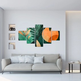 Obraz - Geometryczne motywy naturalne (125x70 cm)