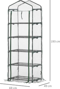 Outsunny Miniszklarnia Przezroczysta i Zielona na Kwiaty lub Warzywa 69x49x193cm | Aosom PL