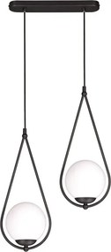 Podwójna czarna lampa wisząca nad stół S6-D86