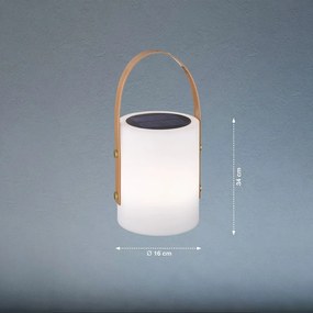 Biało-brązowa lampa stołowa LED (wysokość 34 cm) Bari – Fischer &amp; Honsel