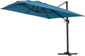 Parasol ogrodowy "Sun 4" z boczną nogą - Aluminiowy - Kwadratowy - 3 x 4 m - Niebieski