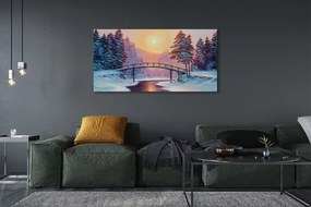 Fotoobraz na płótnie Zimowy Wschód Słońca w Lesie